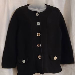 Jones NY black button up sweater jacket size XL